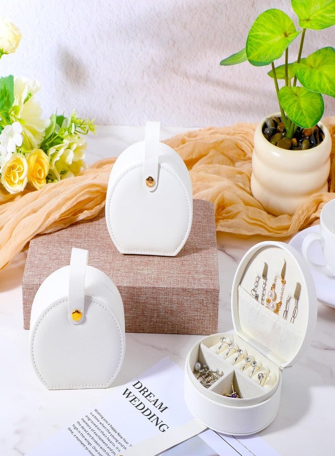 Limbeuuu 10 Pack Travel Jewelry Case Mini Jewelry Travel Case, Half Moon Design, Detachable Handle, Small Earring Storage Organizer for Women Girls Bridesmaid Proposal Gifts(White) - Image 5